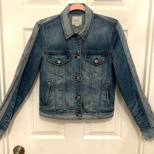 American Eagle Outfitters Denim Jacket with Stars Down the Sleeves • Size S